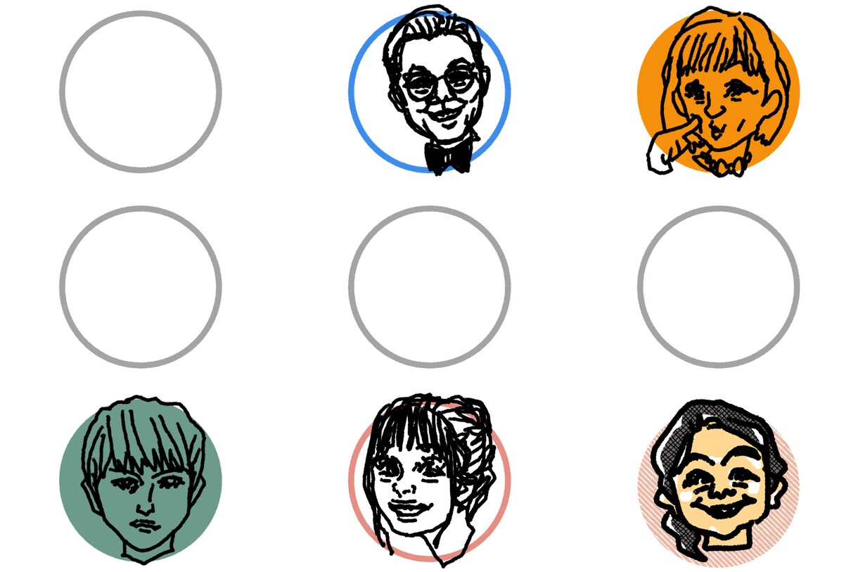 商用利用可!手書き感独特の首から上の似顔絵描きます SNSアイコン・スタッフ紹介などにこんな似顔絵いかがですか? イメージ6
