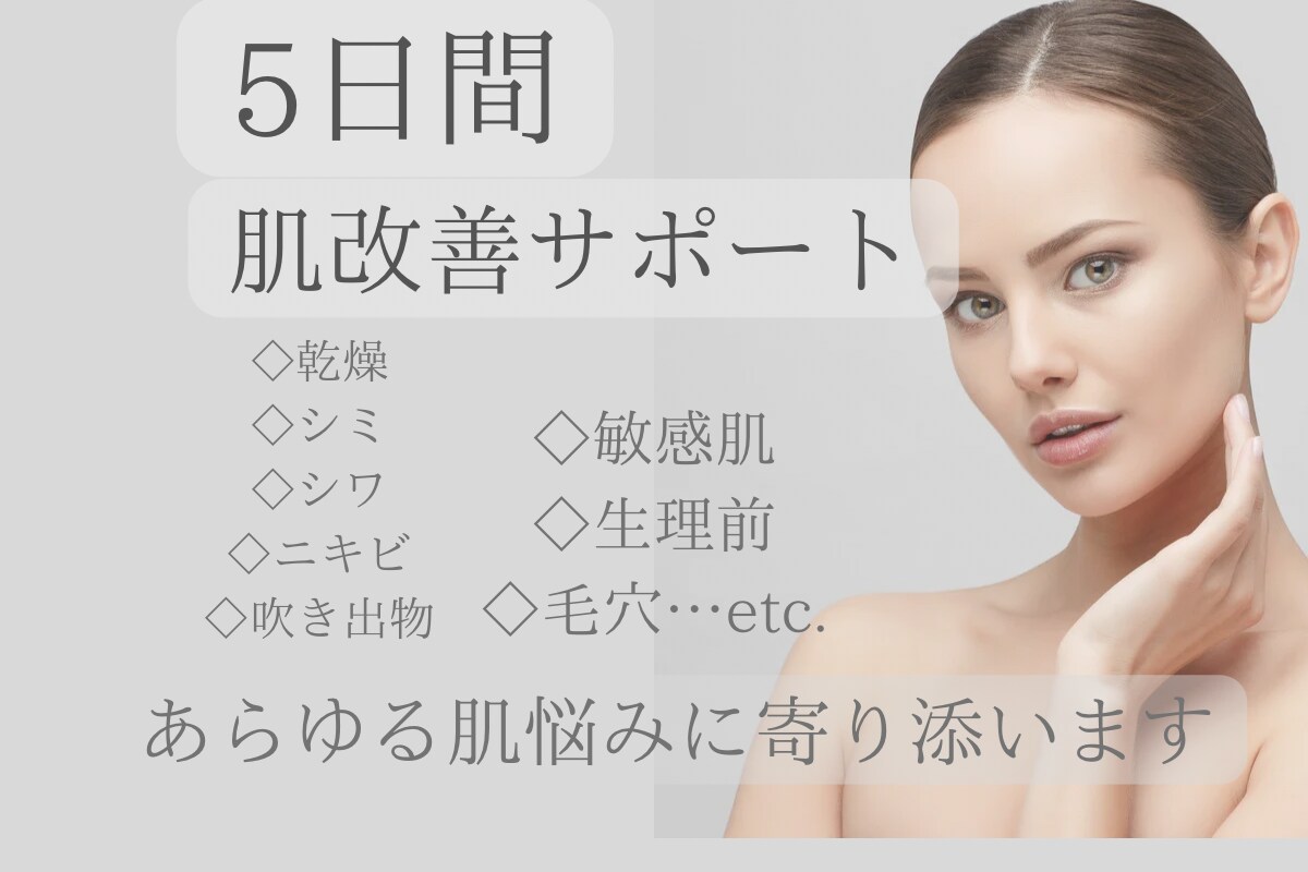 5日間サポートチャットで肌改善プランつくります 日中にじっくり寄り添う、あなた専属のスキンケアパートナー イメージ1