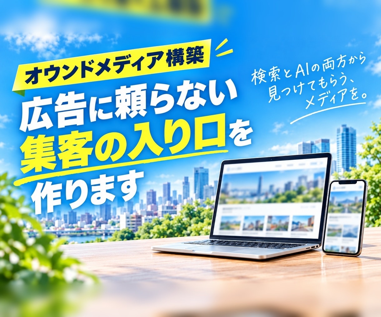 集客専用のオウンドメディアを構築します 広告に頼らない集客の入り口／検索とAIの両方から イメージ1