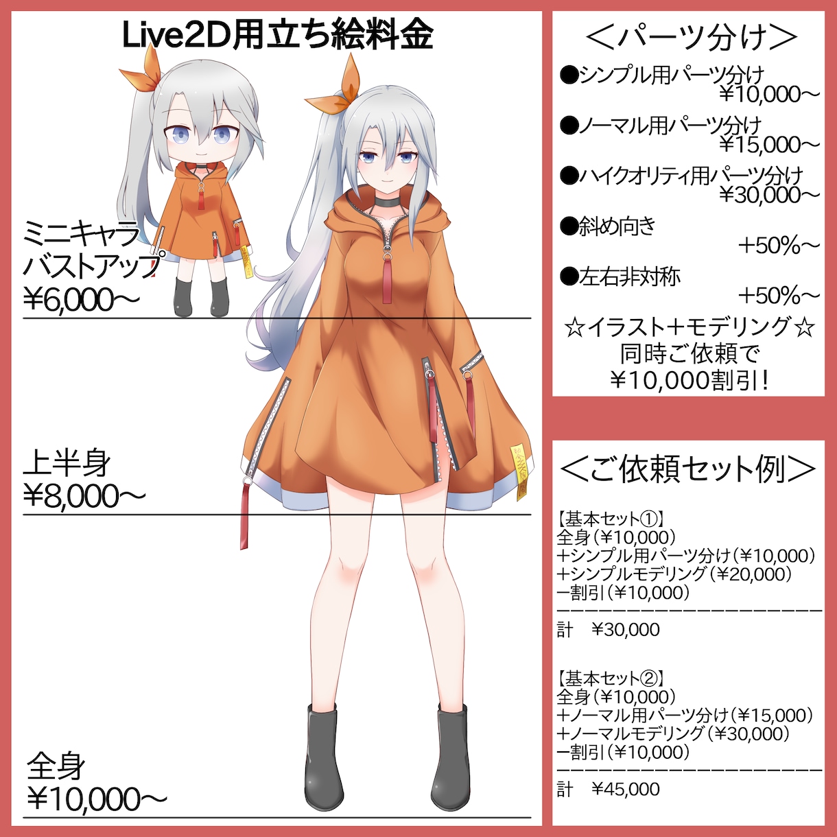 全身Live2Dモデルが￥30,000から作れます イラストとセットで￥10,000off イメージ3