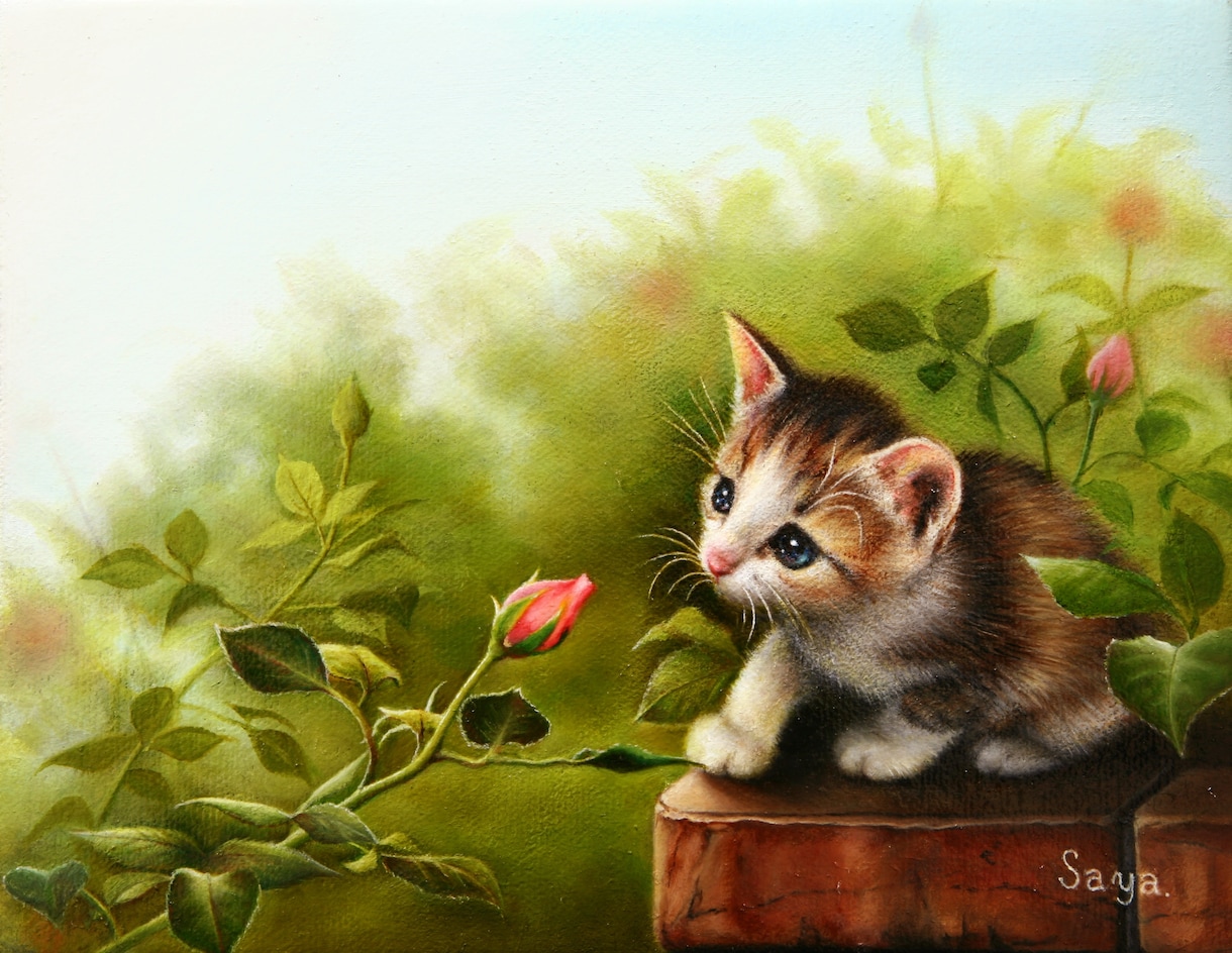 猫好きのプロの画家があなたの愛猫を油絵で描きます 世界一可愛い愛猫チャンをアート世界の主役として描きます イメージ4