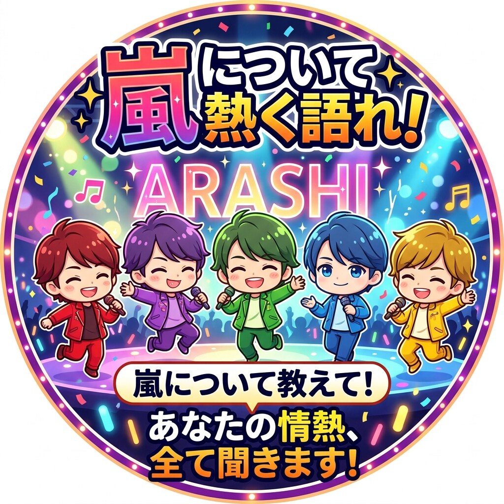 嵐の話をたくさん聞きます 嵐への思いを私にぶつけて！嵐について語り合いませんか？ イメージ1