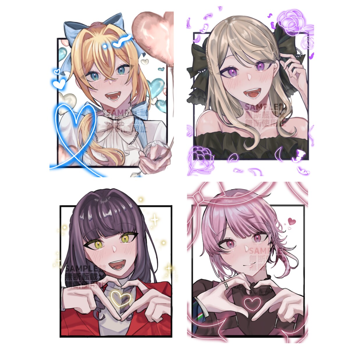 ご希望に合わせた、かわいいチェキ風夢絵を描きます 量産チェキ風イラスト。瞳・口などカスタマイズ可能。 イメージ7