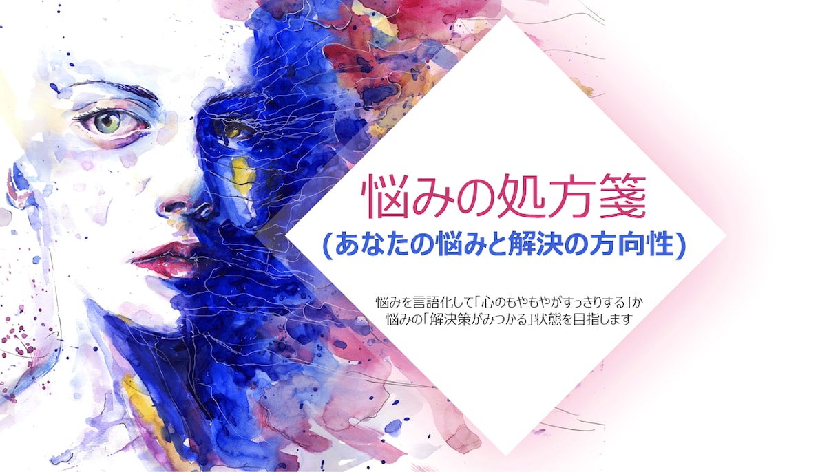 心の悩みの処方箋(解決策)を作成します ひとりでは解決の糸口が見えず、心にもやもやを抱えている方へ イメージ1