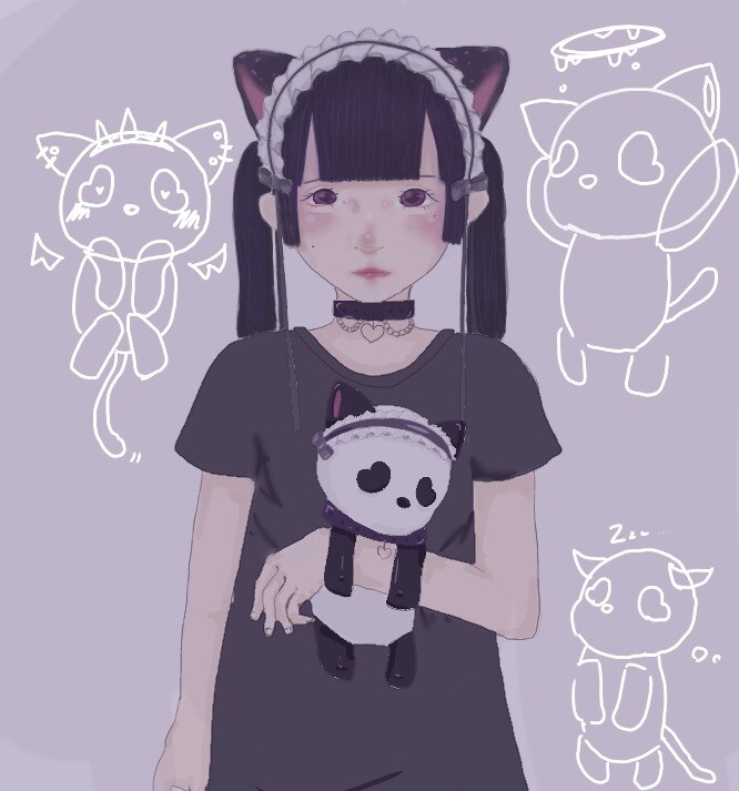 LINEやTwitterに使えるアイコンを描きます サブカル系のツインテール女子を描きました！ イメージ1