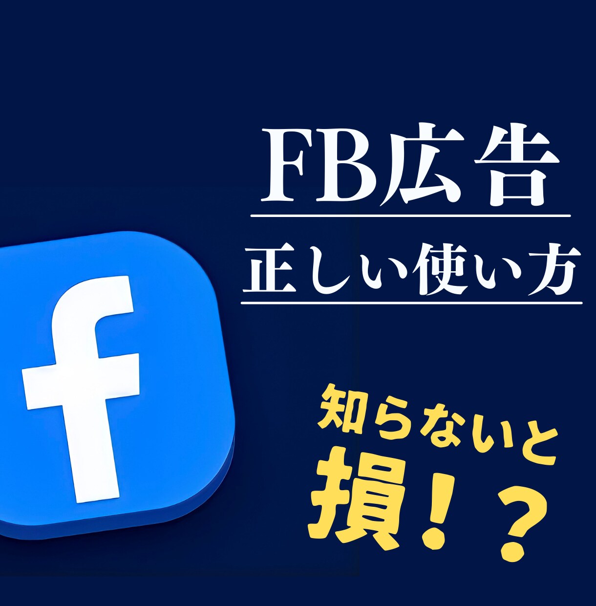 FB広告の正しい使い方教えます 知らないと確実にお金を無駄にしてしまいます イメージ1