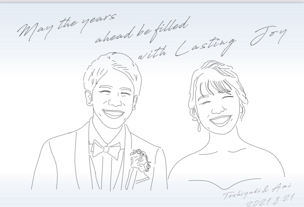 オシャレ似顔絵書きます 単色シンプル似顔絵、お祝い、プレゼント、結婚式DIY等に。 イメージ6