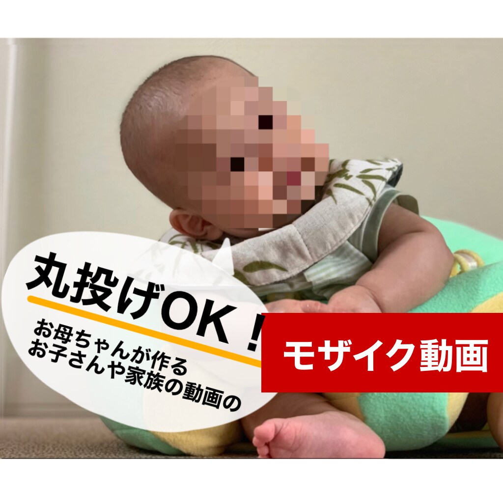 お子さんやお家にモザイク付けます SNSに載せたい可愛い動画を安全にシェアしませんか？ イメージ1