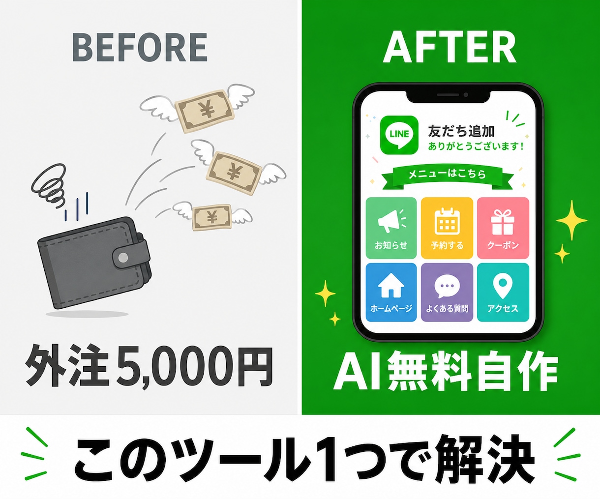 LINEリッチメニューAI自作ツールを配布します 5,000円の外注をAI無料で自作！設定手順まで付属 イメージ2