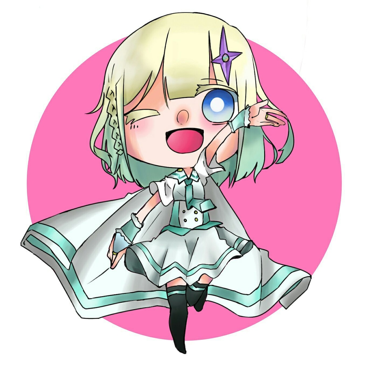 自分のアカウントのアイコンを書きます 丸い円の中の二等身ちびキャラを書きます！！ イメージ1
