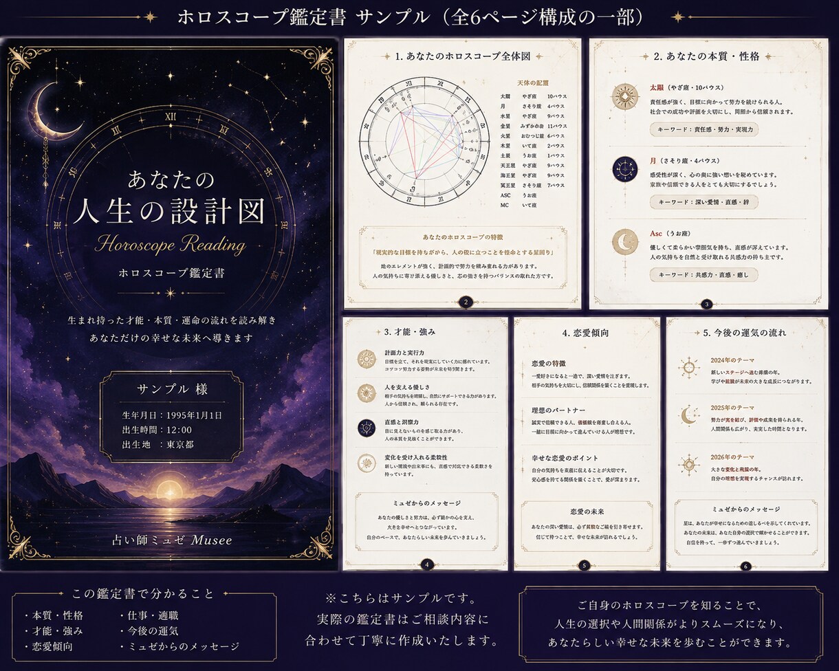 あなたの才能・適職・人生の設計図を読み解きます あなただけの才能・恋愛・仕事・人生のテーマを読み解きます。 イメージ5