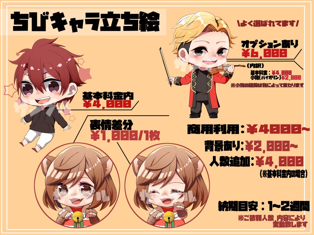 SNS/グッズ用ちびキャライラストオーダー承ります ＼アイコンにもグッズにも！2頭身キャラを可愛く描きます！／ イメージ2
