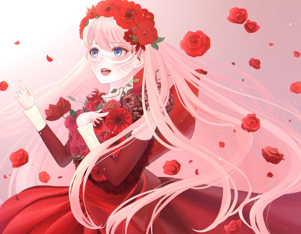 歌ってみた・オリジナル曲の一枚絵イラスト描きます かわいいキラキラした絵柄で描きます！レイヤー分け可能！ イメージ8