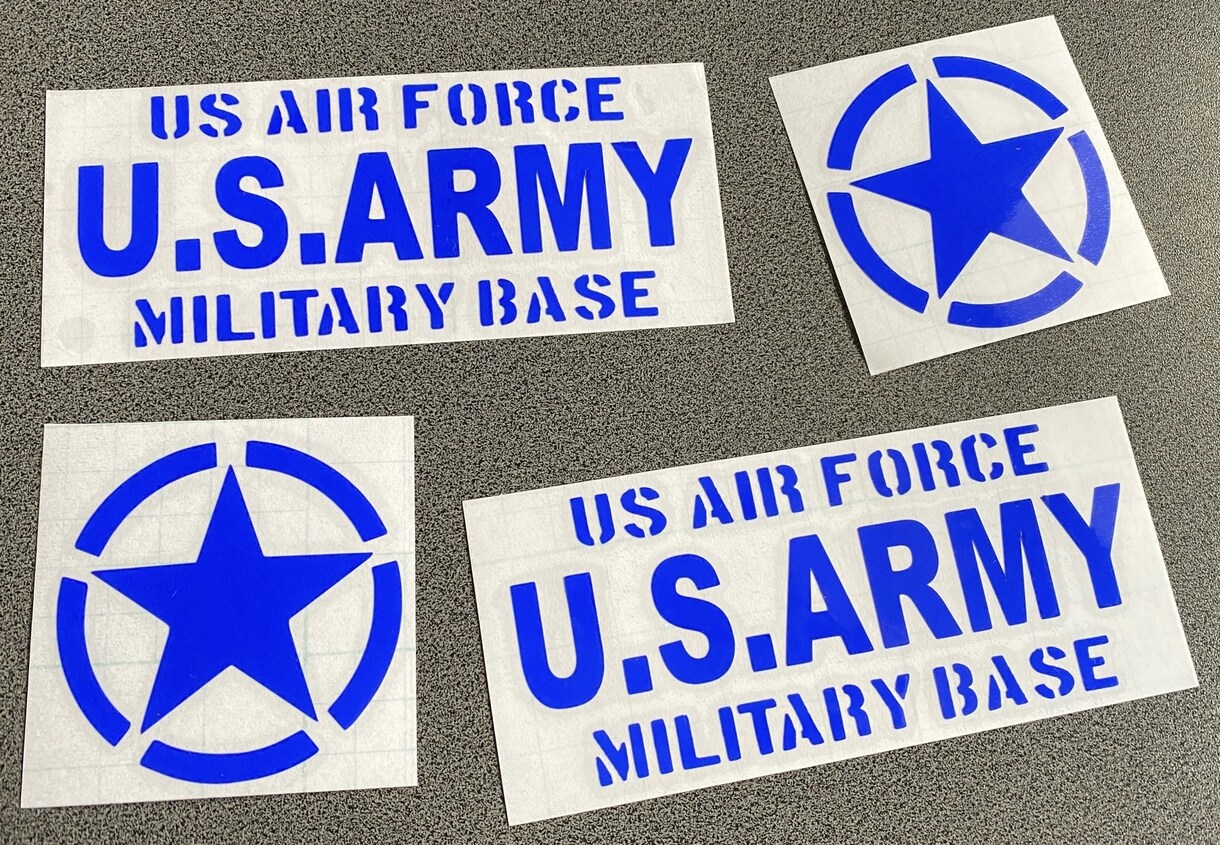 オリジナル オーダーステッカー 制作できます U.S.ARMY 星 4枚セット カッティングステッカー イメージ4