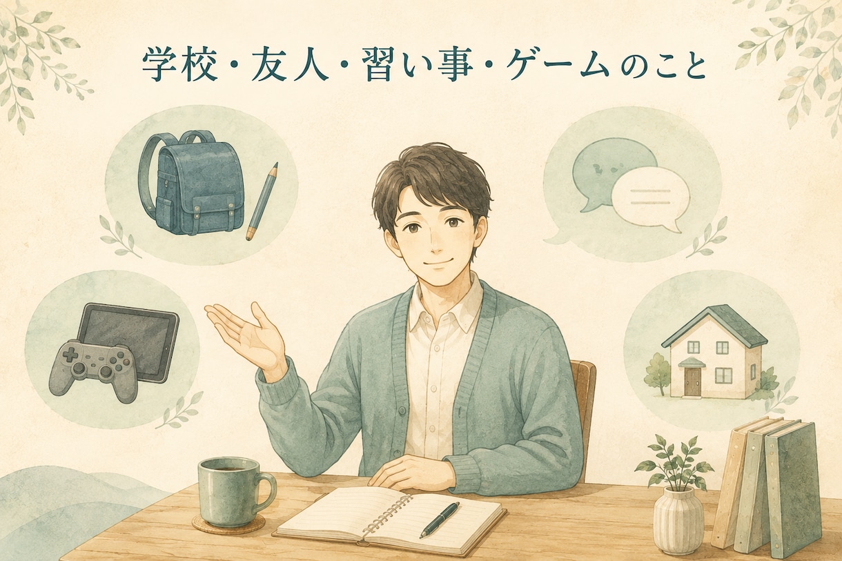 子どものことで悩む親御さんのお話を聞きます 学校・友人・習い事・ゲームの悩みを3日間チャットで整理 イメージ2