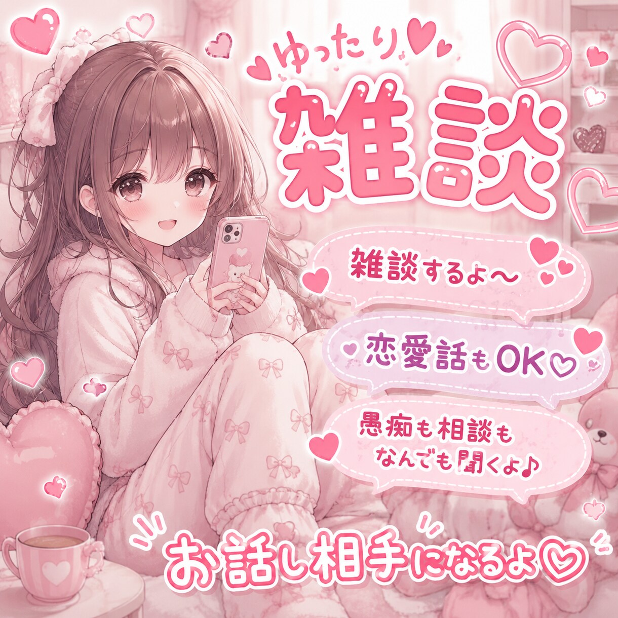 日々の悩みや愚痴・お話し相手になります たくさんお話ししたりお悩み解決します！ イメージ1