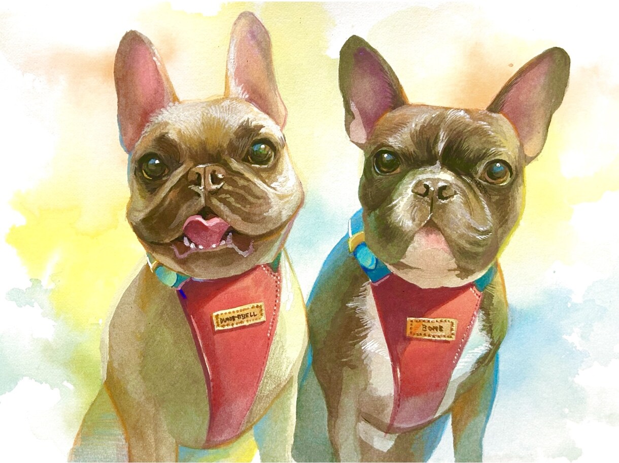 大切なペットなど動物の似顔絵イラストをお描きします 水彩絵の具で温かみのある優しいイラストをお描きします イメージ3