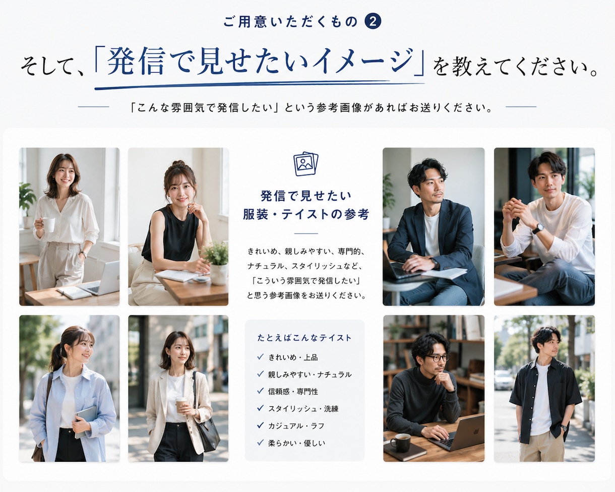 発信用の『あなた専用AI実写キャラ』を作ります 【起業家向け】写真と世界観からブレない発信用キャラを設計 イメージ7
