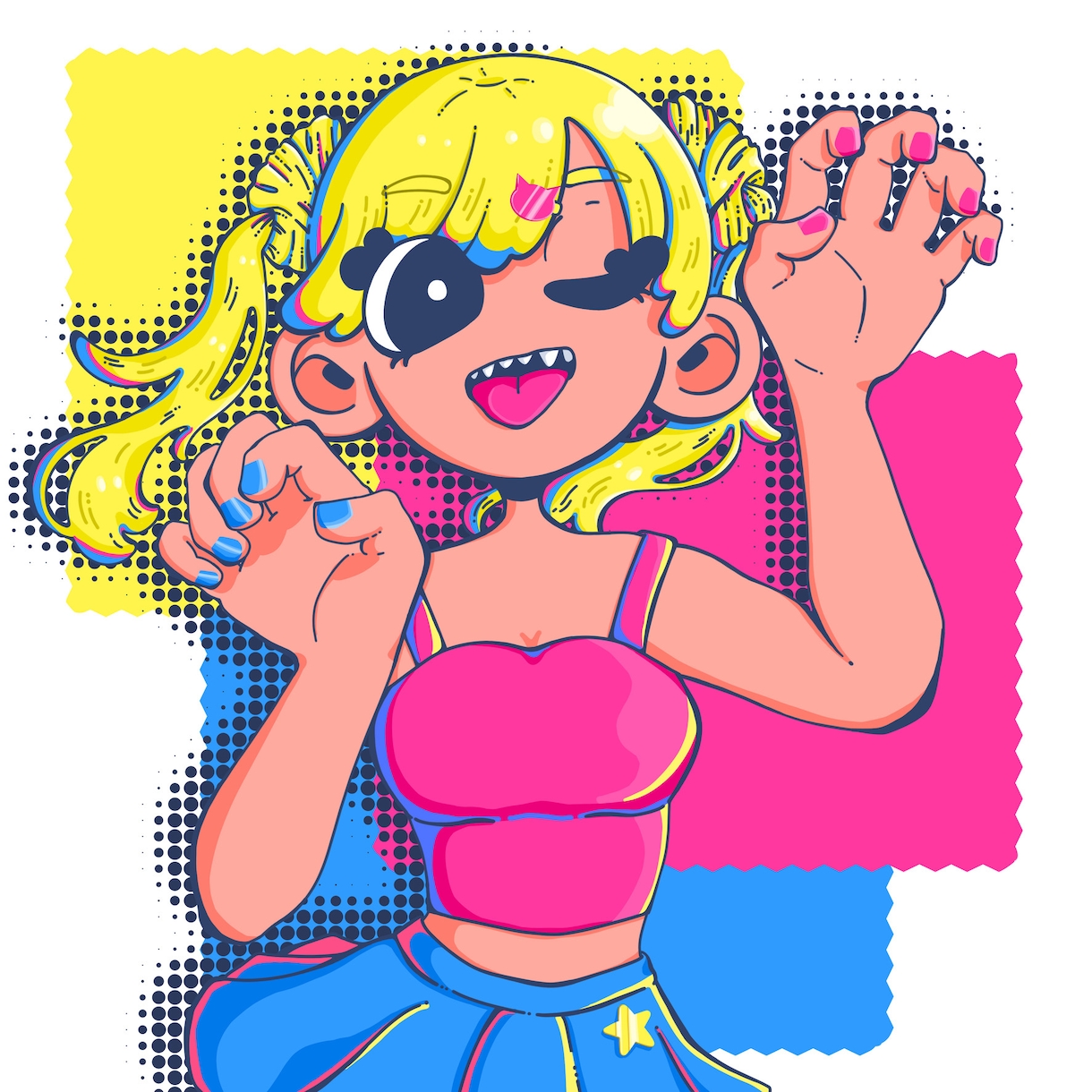 ポップでカラフルなイラスト描きます 周りと差をつけたい人必見！目を