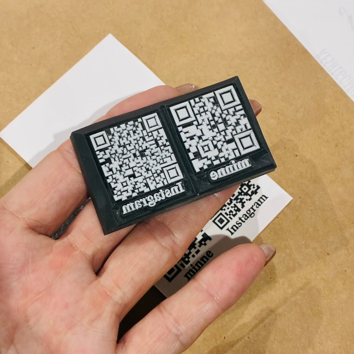 オリジナルQRコードの消しゴムはんこを作成します SNS・名刺・ショップカードに使える便利な3cmスタンプ イメージ2