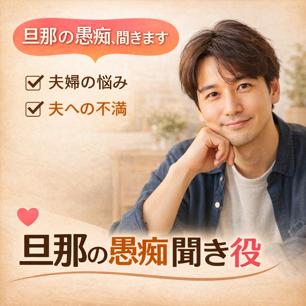 主婦専用　旦那や育児の愚痴、やさしく電話で聞きます 誰にも言えない悩みも安心。男性目線の聴き役が味方になります イメージ1