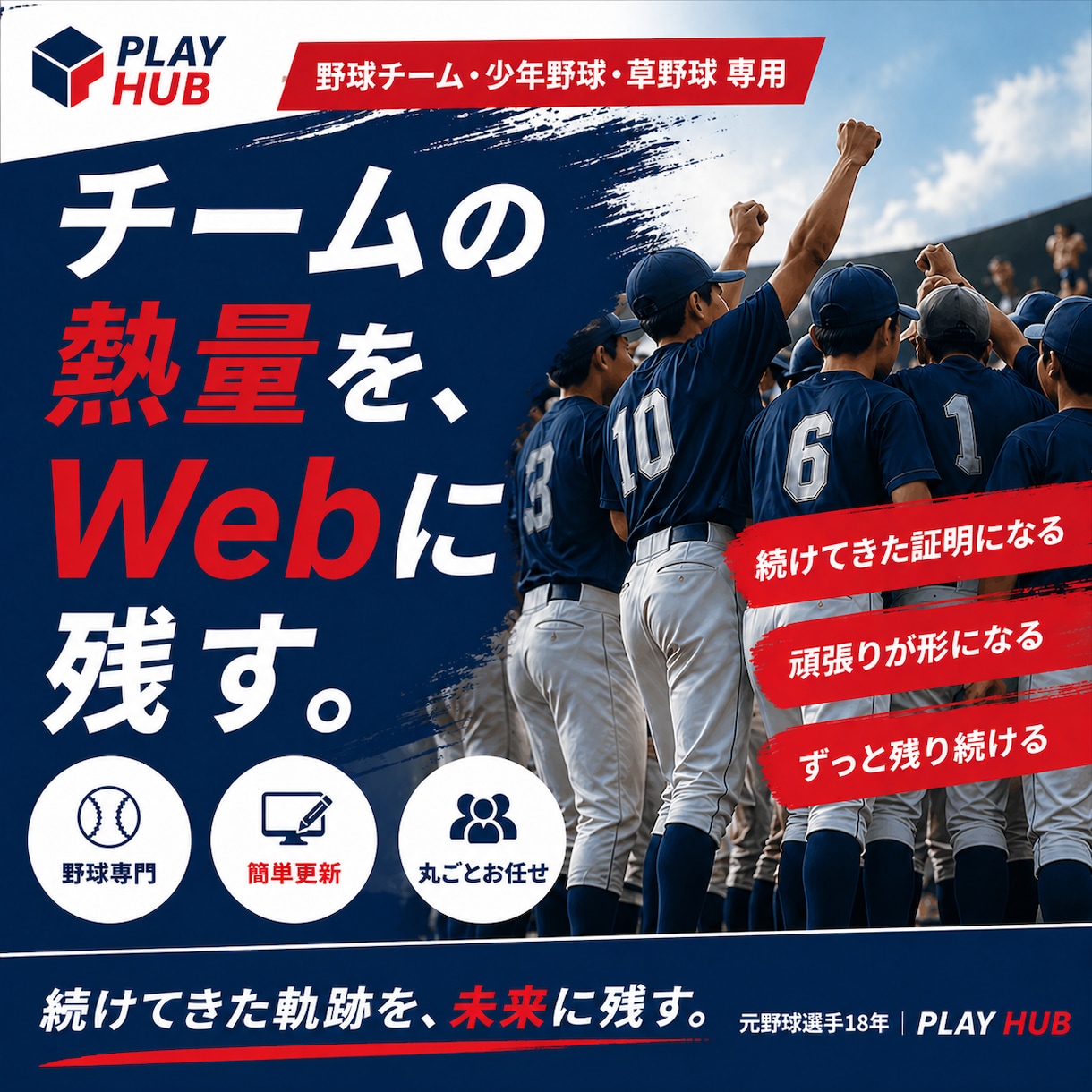 野球専門のWeb制作承ります 野球歴18年のWebデザイナーがオリジナルデザインを制作 イメージ1