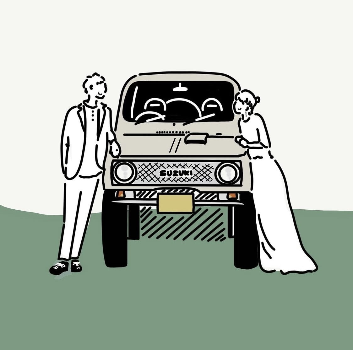 雰囲気そのままウェディング線画イラストを描きます 前撮り 結婚式 ウェルカムボード 結婚祝い 記念日 イメージ7