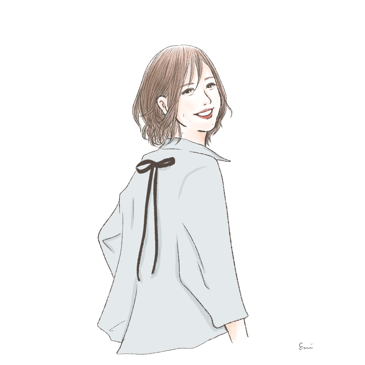 修正無制限◎優しいタッチのシンプルな似顔絵描きます 誇張の少ないお洒落な似顔絵で印象UPしませんか？ イメージ9