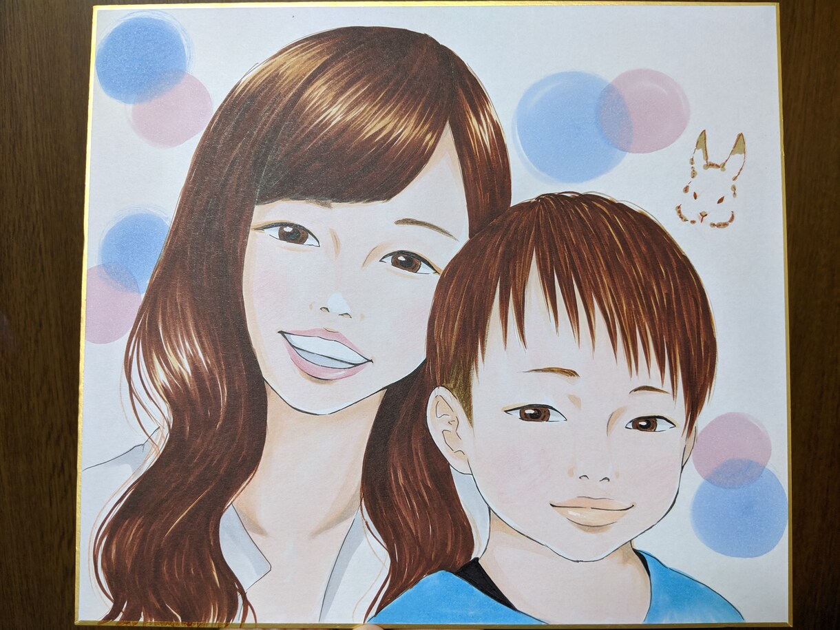 全て手描き☆ちょっとアニメチックな似顔絵描きます プレゼントや記念に！温かみのある作品です！ イメージ1