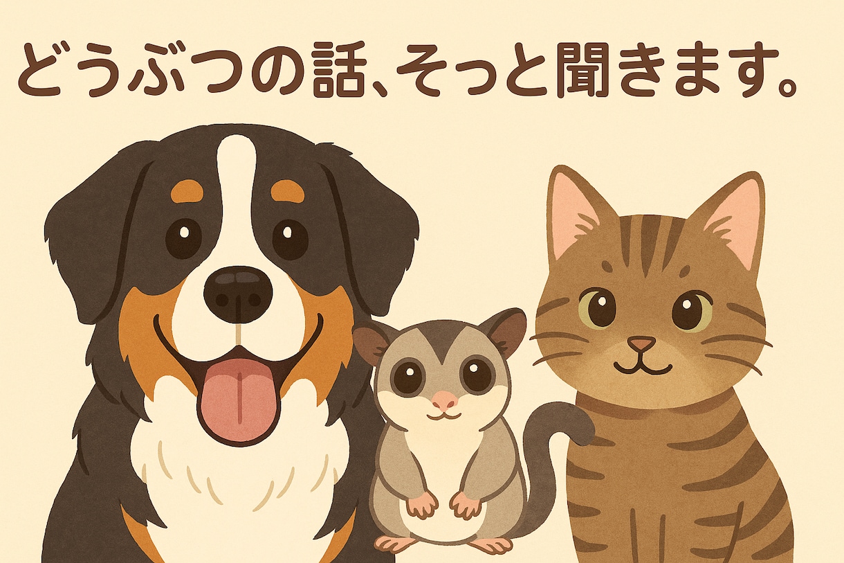 どうぶつの話、そっと聞きます どうぶつがくれた幸せ、言葉にしませんか。 イメージ1