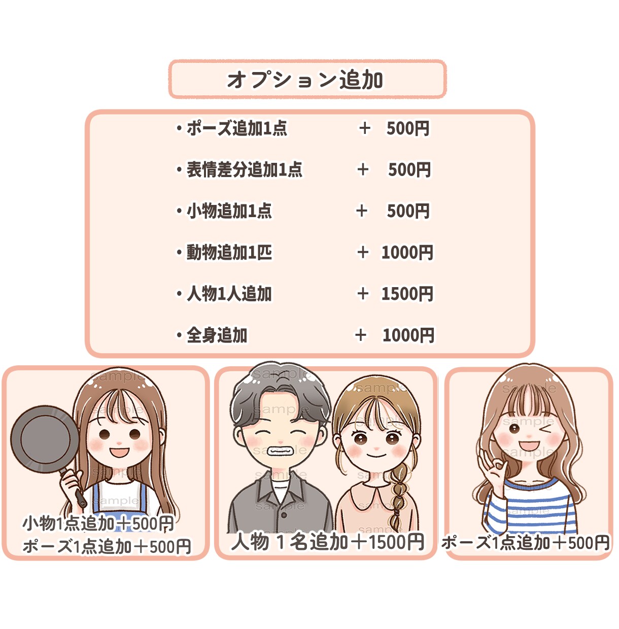 目元選べる！表情6点セットお描きします ブログ・SNS・YouTubeのアイコンや挿絵に♪ イメージ4