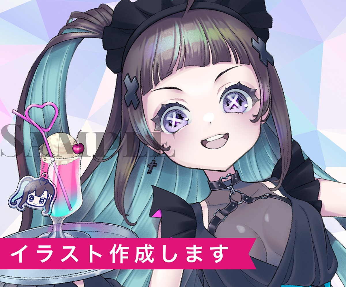目を引くキラキラしたイラスト作成いたします 目を引く色使いと繊細なキャラクターや小物の描写が得意です イメージ1