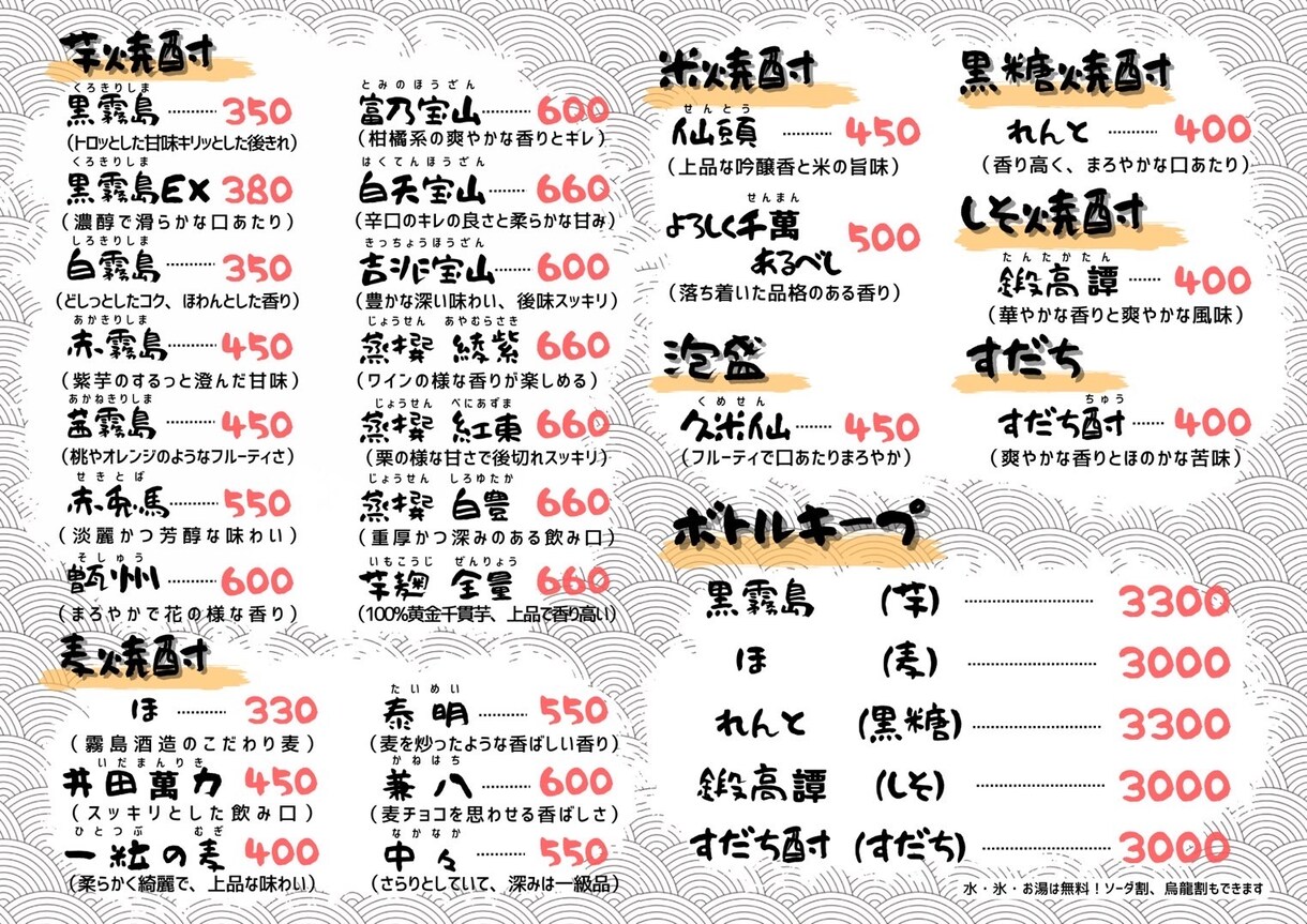メニュー表やチラシを作成します 現役飲食店従業員が作成します！ イメージ2