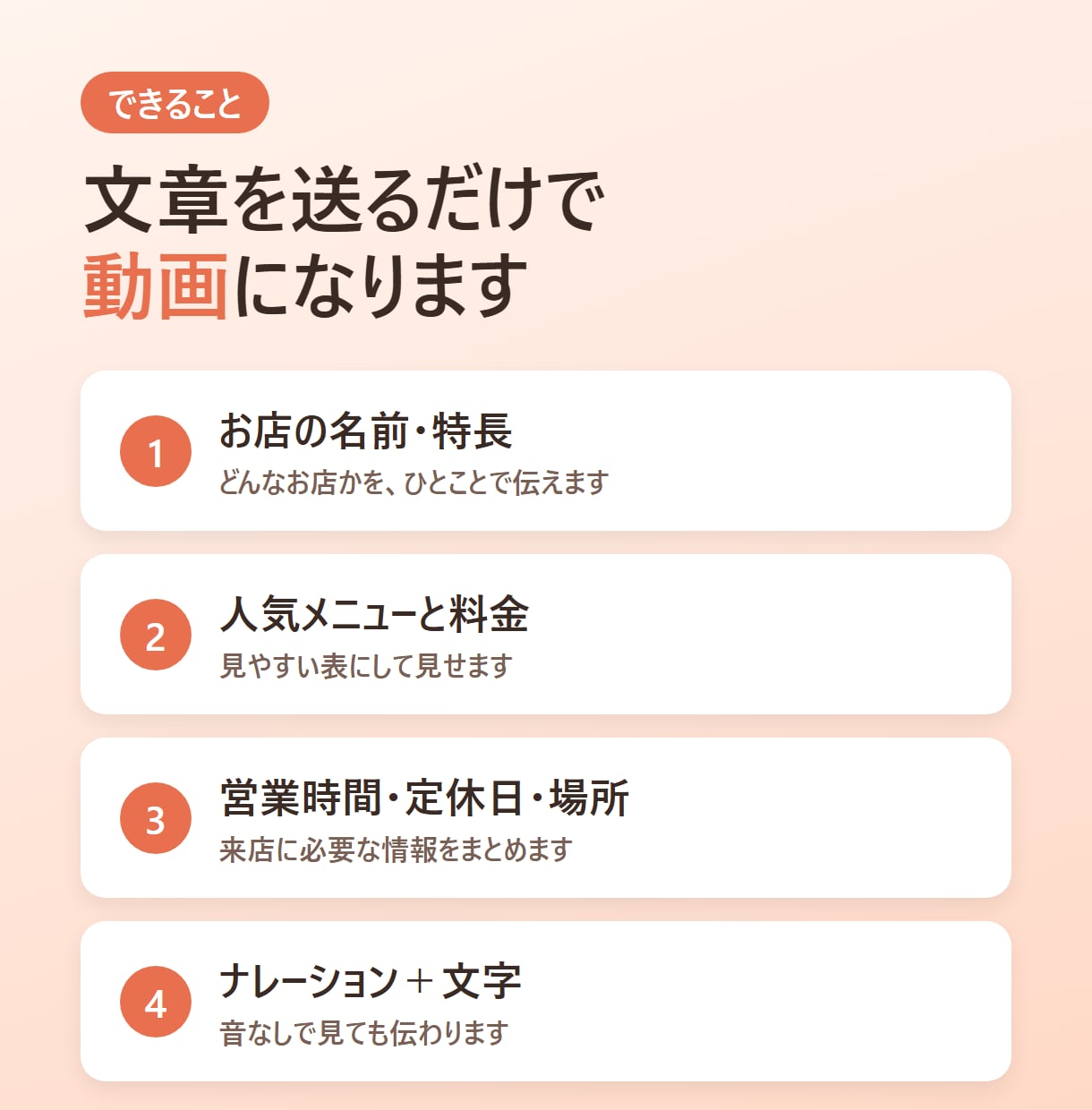 お店紹介の縦型ショート動画を作ります 写真なしでOK！お店の情報をナレーション付き30秒に イメージ2