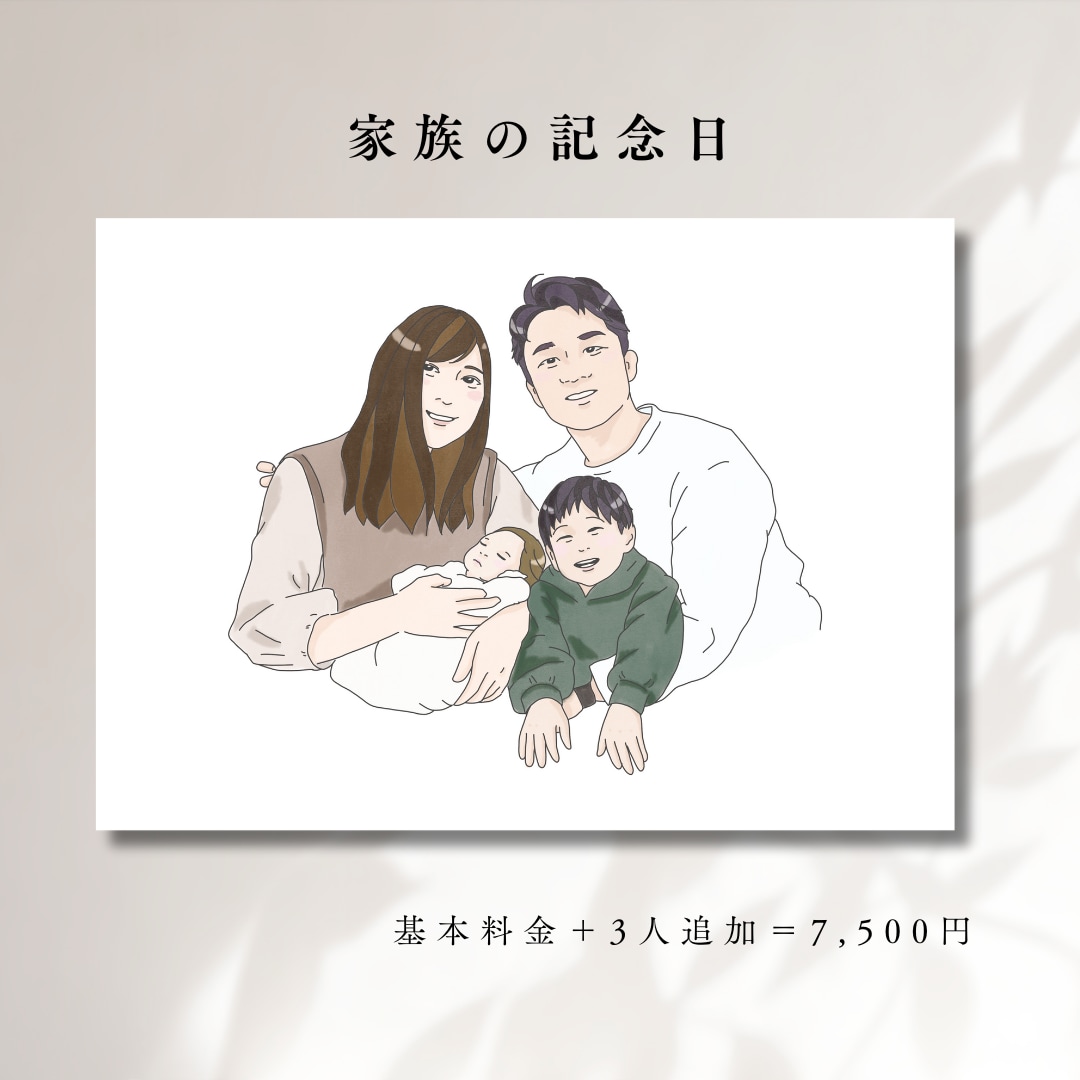 温かみのある少しリアルな似顔絵を描きます ウェルカムボード/記念日/両親贈呈品/出産祝い/還暦祝いなど イメージ3