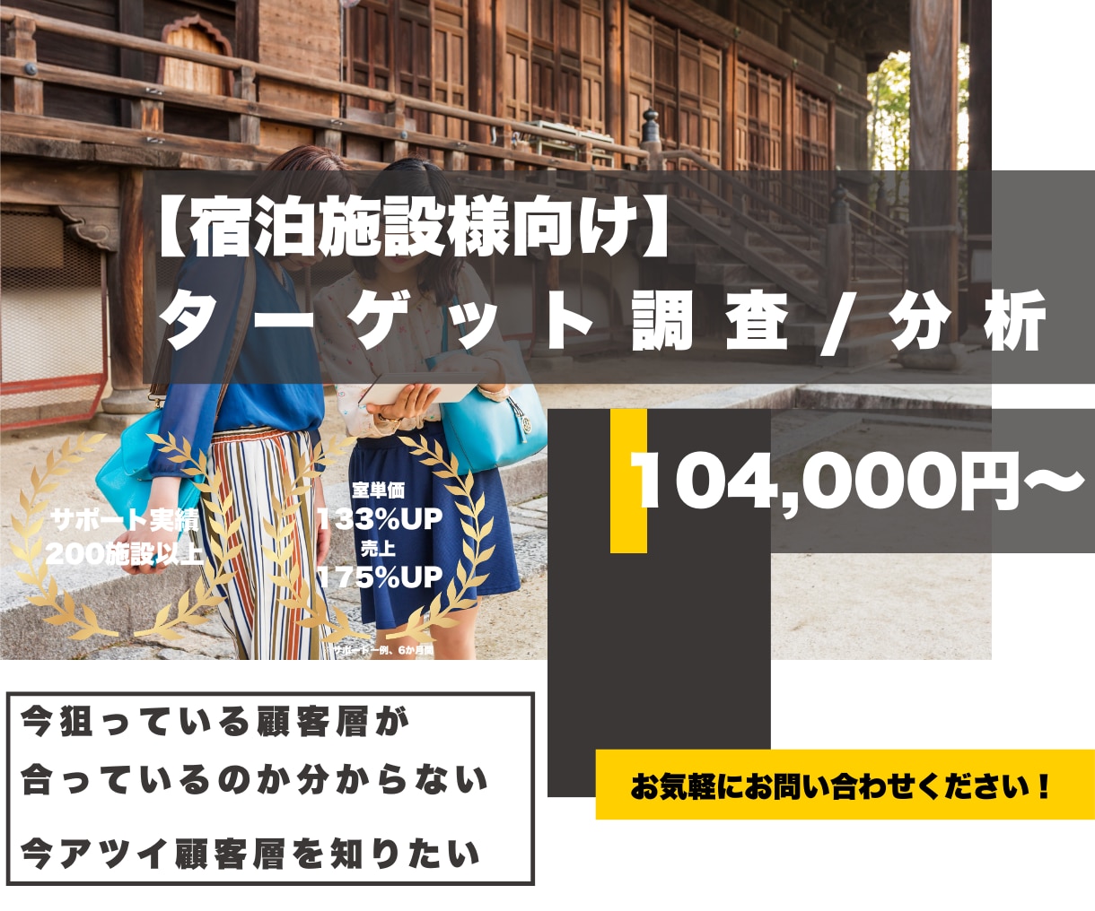 旅館ホテル様向け【ターゲット選定・分析】代行します 狙うべきターゲット選定のお悩みを解決！ イメージ1