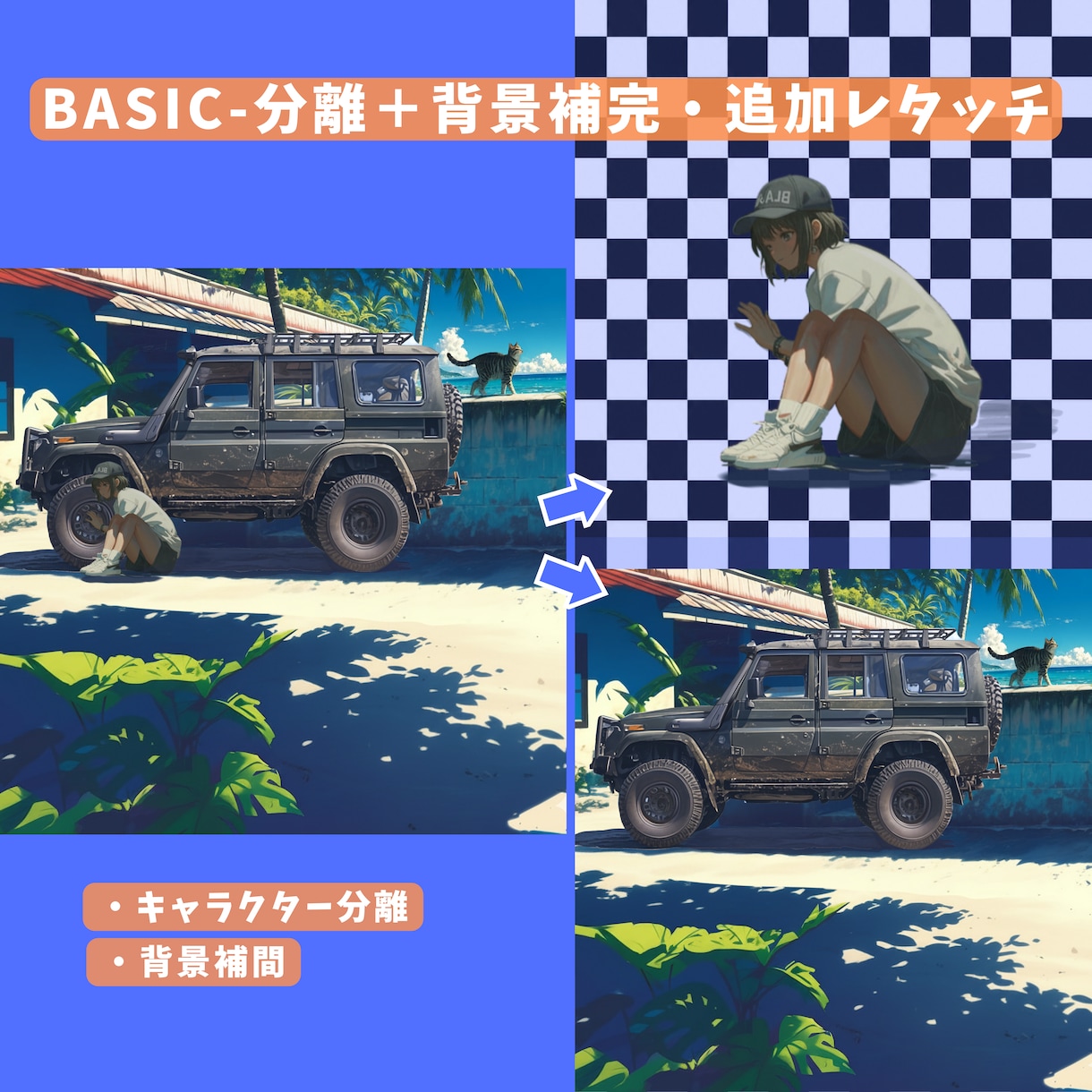 透過PNG・背景補完対応します キャラだけ使いたい を、透過PNG＋背景補完でお手伝いします イメージ4