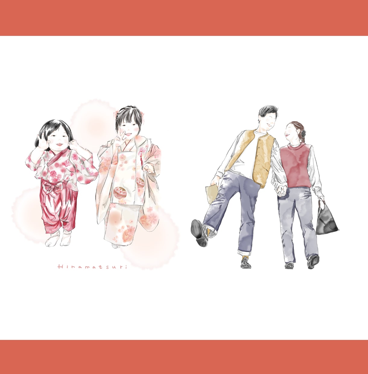 ほんのり優しいカラーで思い出を彩るイラスト描きます 【今だけ価格】記念日・家族写真・カップル・アイコン等 イメージ6