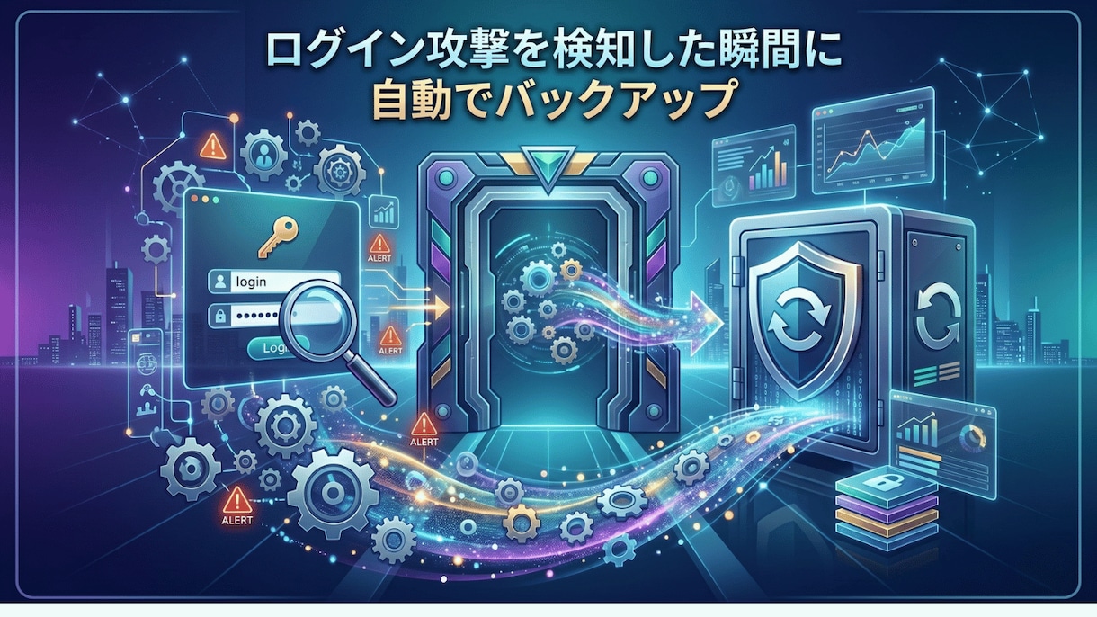 WP攻撃検知・自動バックアッププラグイン提供します ログイン攻撃を検知した瞬間に自動でバックアップ イメージ1