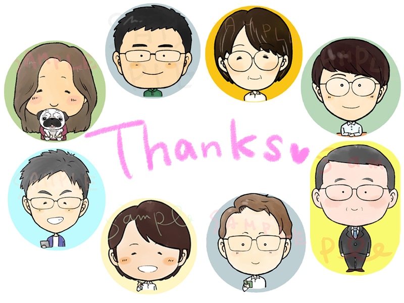 ほっこり♪優しいデフォルメ似顔絵イラスト描きます ★服装髪型がわかればOK★顔出し写真添付に抵抗ある方はぜひ! イメージ10