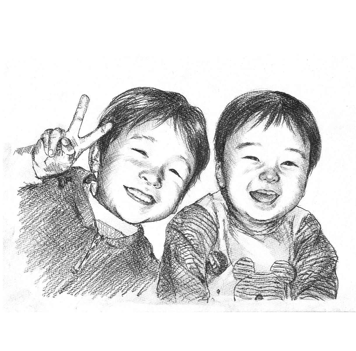 赤ちゃん記念日・成長記録にデッサン似顔絵を描きます 写真を元にデフォルメなしの鉛筆画！贈り物やインテリアにどうぞ イメージ4