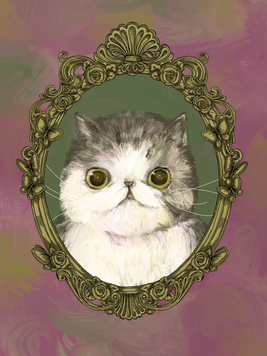 ヴィンテージラベル風の猫ちゃんイラスト描きます 特別なプレゼントにもオススメです イメージ3