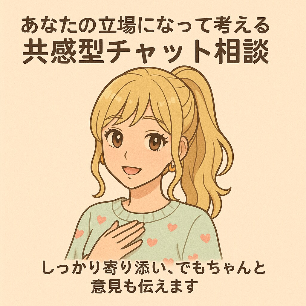 30分❤友達感覚で 悩み 愚痴 相談 会話します 共感しつつも私の意見も言っちゃいます!スッキリしましょう! イメージ1