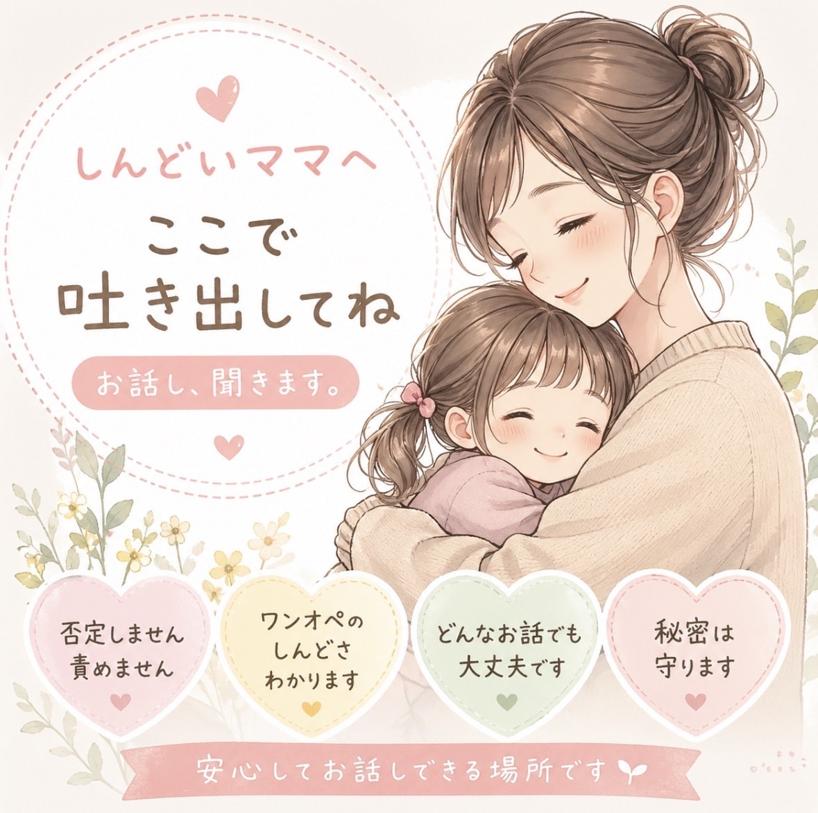 ワンオペのお悩みたくさん聞きます ワンオペでのお悩み、限界を迎える前に1度話してみませんか？ イメージ1