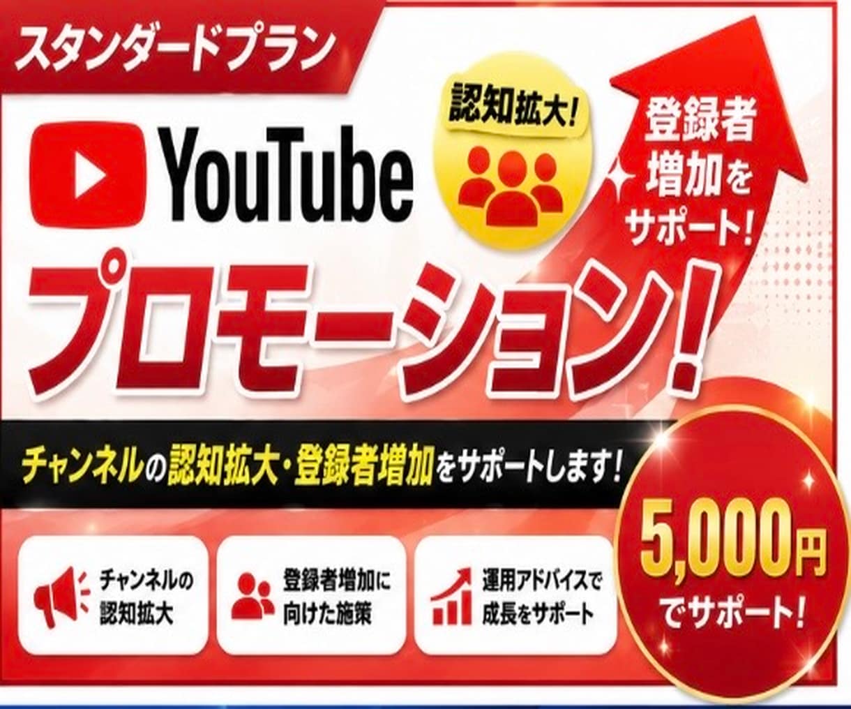 YouTubeプロモーション・認知拡大ます もっと多くの人に自分のチャンネルを知ってもらいたい!! イメージ1