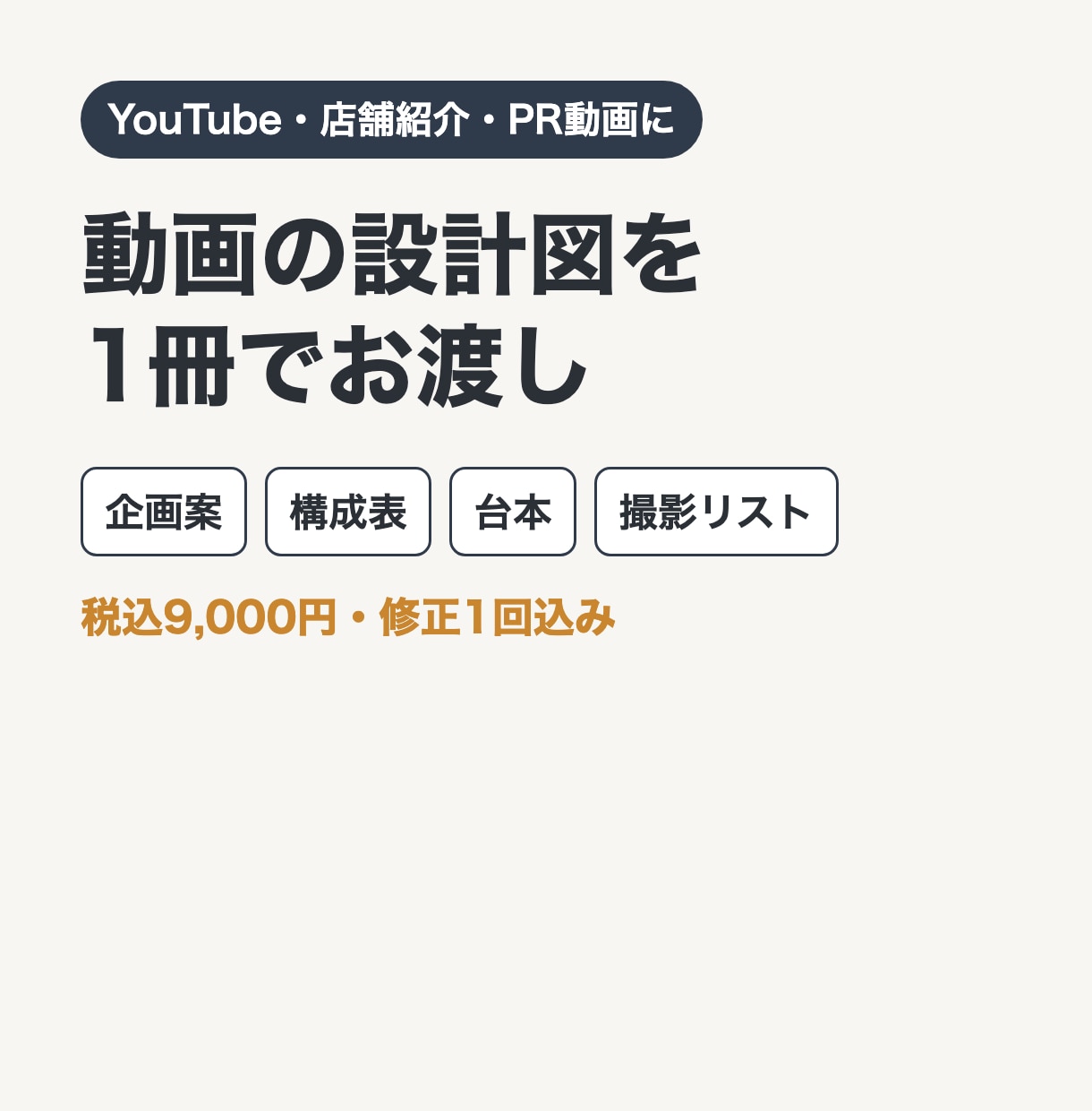 動画の企画・構成・台本をまとめて作成します 企画案・構成表・台本・撮影リストを1冊に イメージ1