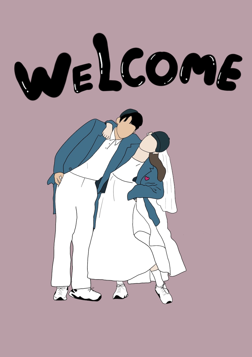 結婚式などで使えるイラストを描きます オシャレな線画のシンプルなイラストデータ作成します イメージ1