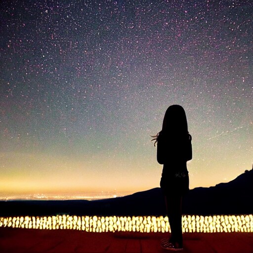 夜景を背景とした女性のイラストを販売します 夜景を見る女性をいろいろ作りました#1 イメージ10