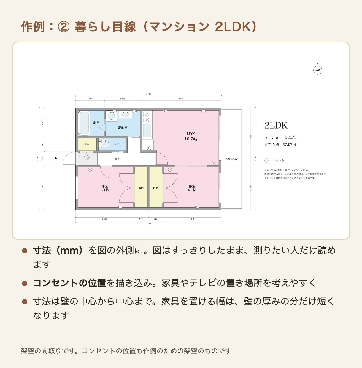 不動産広告・マイソク用の間取り図を作成します 【寸法・コンセント入りも選べる】手書き・古い図面OK イメージ3