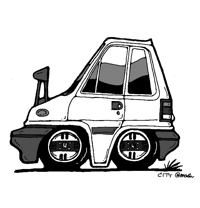 あなたの愛車を描きます 味わいのある手描きモノトーンデフォルメカーイラスト イメージ1